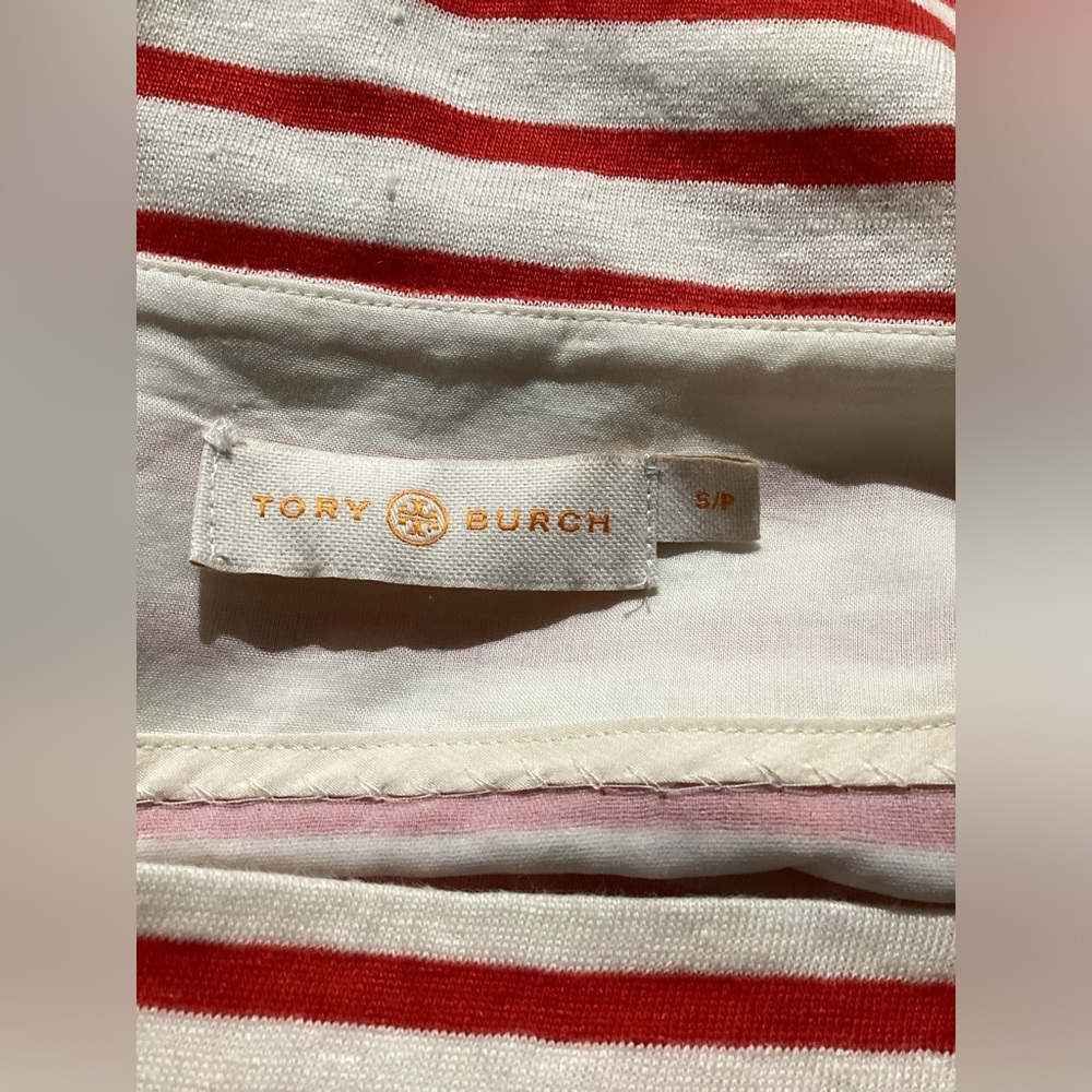 Tory Burch 100% linen stripe nautical shift mini dress. Size S. - Picture 4 of 9